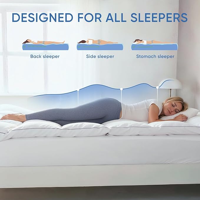 Memory Foam Twin Mattress Topper, Cooling Bed Topper with 3 Inch Extra Thick Shredded Foam, 100% Cotton Mattress Pad Cover, Breathable & Skin-Friendly Twin Size Mattress Topper with Anchor Straps
