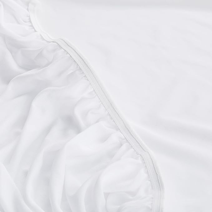 Serta Power Chill King Size Waterproof Mattress Cover, Soft and Breathable Cooling Mattress Protector, 15" Elastic Deep Pocket for Secure Fit, White