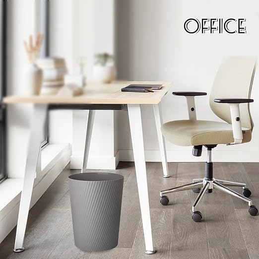 UUJOLY Small Trash Can Wastebasket Garbage Can Container Bins for Bathrooms, Laundry Room, Kitchens, Offices, Kids Rooms, Dorms (Dark Grey, 2 Pack) - Image 3