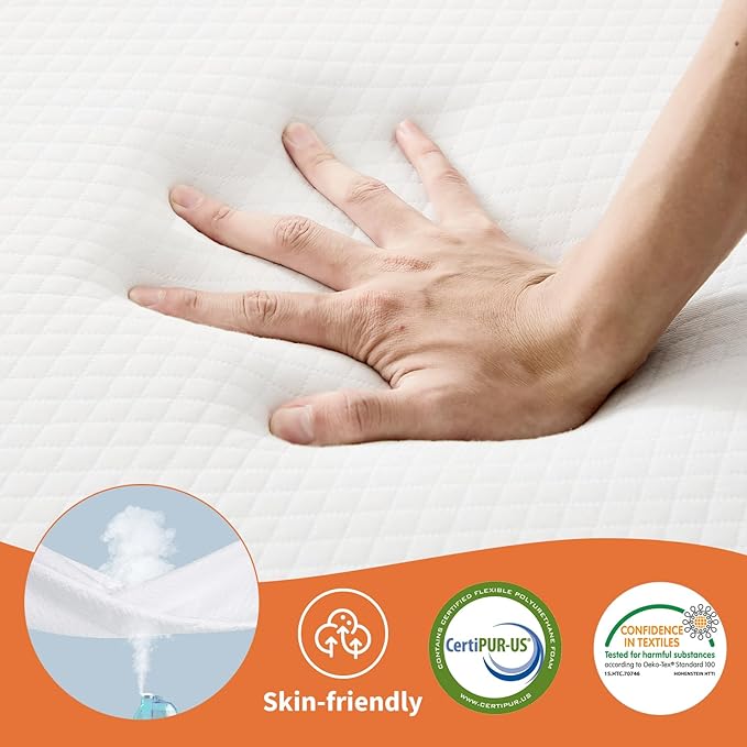 Sweetcrispy Tri-Fold Memory Foam Mattress with Collapsible and Washable Cover, Portable Floor Bed with CertiPUR-US Certified, for Travel & Yoga, Guest Mat