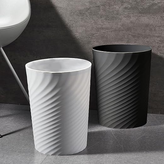 Bathroom Trash Can 1.8 Gallon Small Waste Basket Garbage Can for Bedroom Office Kitchen, 2 Pcak Black - Image 4