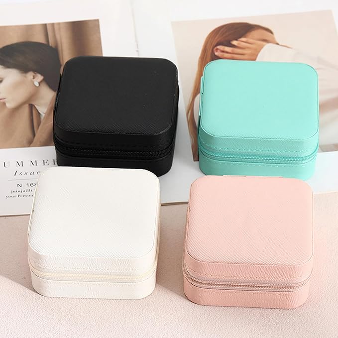 Travel Jewelry Case 2 Pack Mini Travel jewelry Box Portable Organizer Women Girls Gift Box for Rings Earrings Necklaces Bracelets - Image 6