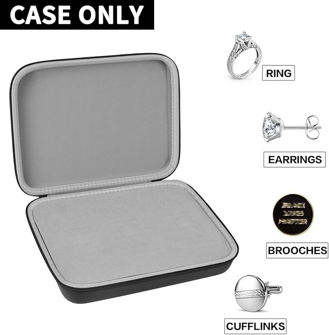 GWCASE Ring Organizer Storage Case - Jewelry Ring Display Collector Box with 42 Slots. Rings Tray Holder Showcase Fits for 50+ Rings, Earrings, Brooches and Cufflinks (Box Only)-Black - Image 2