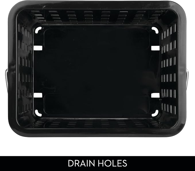 iDesign Plastic Shower Caddy Basket with Handle for Bathroom or College Dorm - Black - Made in USA - Image 8
