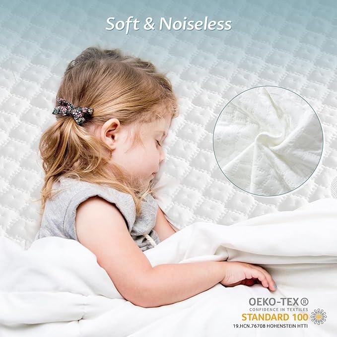 Full Size Mattress Protector with Zipper - 100% Waterproof Zippered Mattress Cover - Soft & Cooling Noiseless Bed Mattress Covers - Top Removable Mattress Encasement 13-15" Deep