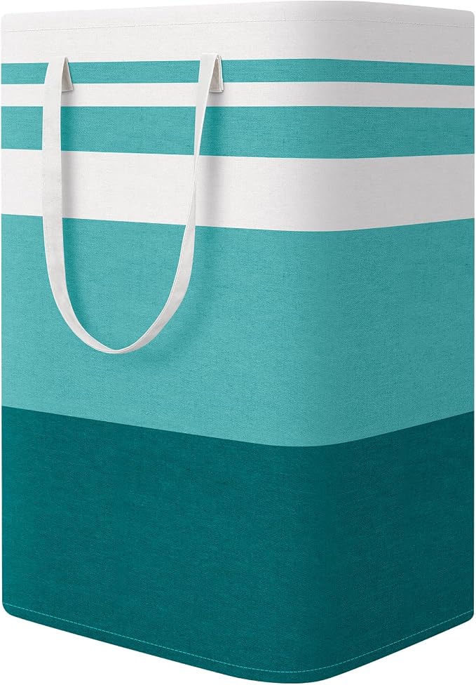 StorageRight Large Collapsible Laundry Basket Hamper with Easy Carry Handles，Freestanding Clothes Hampers for Laundry, Bedroom, Dorm, Towels, Toys, 75L, Green by StorageRight