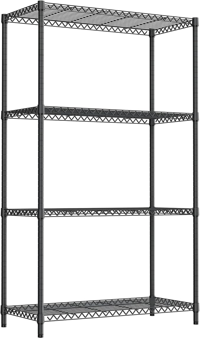 M MZG 2400LBS 35.5" W Standing Shelf Units Wire Rust-Proof Outdoor Storage Shelving 4-Tier Utility Shelving Unit for Garden Home,Kitchen,Office Dark Grey 17.7" D x 35.5" W x 59.4" H - Image 6
