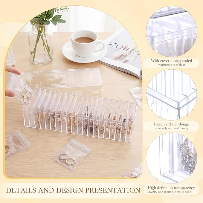 Kenning 84 Pcs Acrylic Jewelry Case Organizer, Clear Jewelry Organizers Holder with Portable Anti Tarnish Storage Bags for Rings, Earrings, Necklaces, Ideal Gifts for Women (Clear) - Image 3
