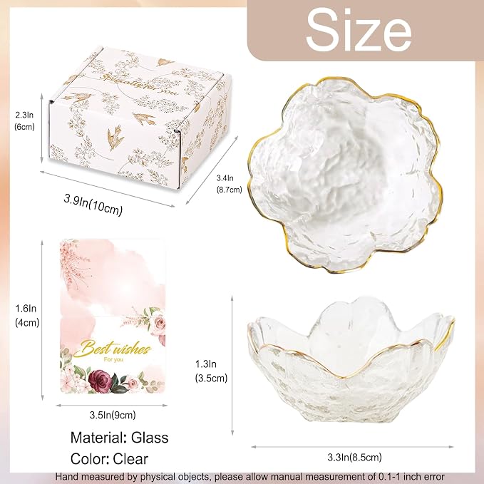Birthday Gifts for Women Jewelry Dish Glass Ring Dish Holder Jewelry Tray Cute Vanity Organizer Room Decor Jewellery Tray Crystals Trinket Dish Nightstand Bedroom Decor Christmas Friendship Gifts - Image 5