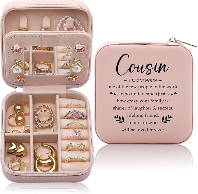 Cousin Gifts for Women Jewelry Box, Cousin Birthday Gifts For Cousins Female, Best Cousins Graduation Wedding Gift for Women Jewelry Case by WelcometoCEASQVAA