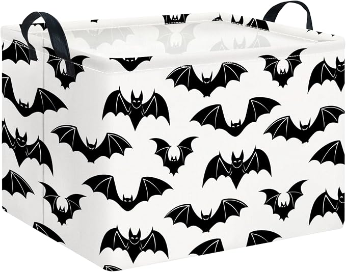 CLOCOR Rectangular Bat Storage Basket Empty,Collapsible Fabric Storage Container,Room Decor, Gift Basket(Bat) by CLOCOR