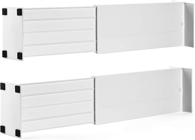 Dial Industries Adjustable Dresser Drawer Clothes Organizer Dividers, Set of 2, 4.5" Deep by DialIndustries