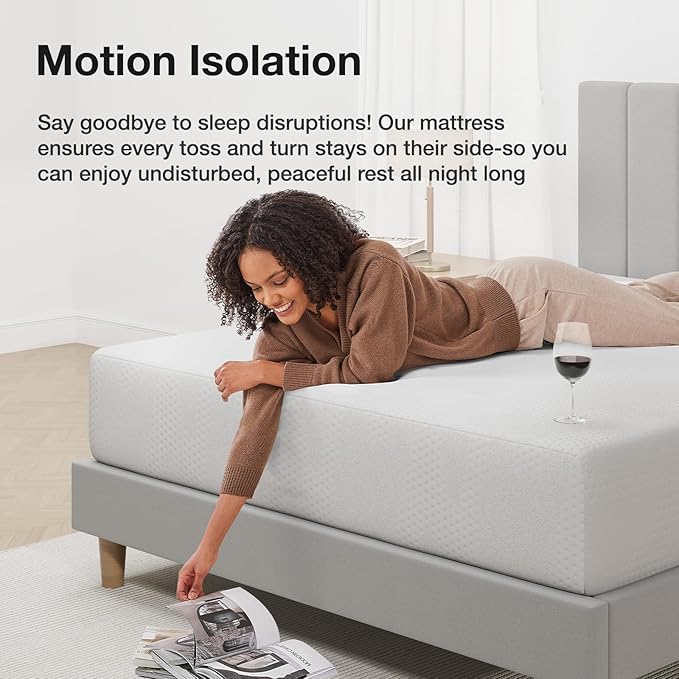 Novilla 12 Inch Queen Mattress in a Box, Gel Memory Foam Queen Size Bed Mattress for Cooling Night Sleep, Comfort Sleep & Pressure Relief, CertiPUR-US Certified,White