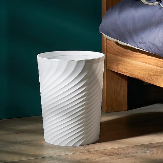 Bathroom Trash Can 1.8 Gallon Small Waste Basket Garbage Can for Dorm Kitchen Toilet Office Bedroom, 2 Pack White - Image 4
