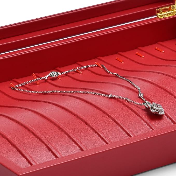 Oirlv Luxury Leather Necklace Bracelet Organizer Tray with Acrylic Lid Jewelry Display Case Drawer Insert Jewelry Organizer for women - Image 5