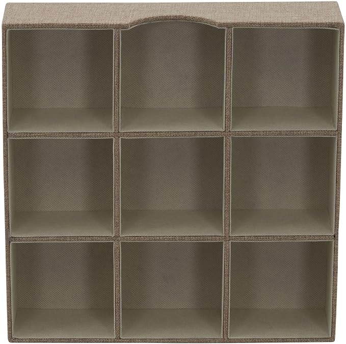 Household Essentials Brown 723-1 Deep 9 Section Drawer Organizer Box for Storage | 12 in x 12 in 3.13 - Image 4