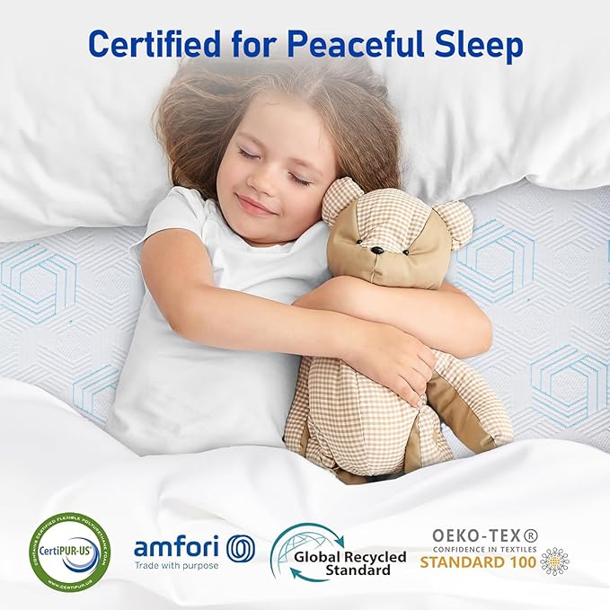 Extra Firm Mattress Topper Twin: 3 Inch High Density Foam, Extra Support Mattress Pad for Back Pain Relief, Breathable Washable Cover with Anti-Slip Straps, CertiPUR-US Oeko-Tex Certified 75x38, Blue