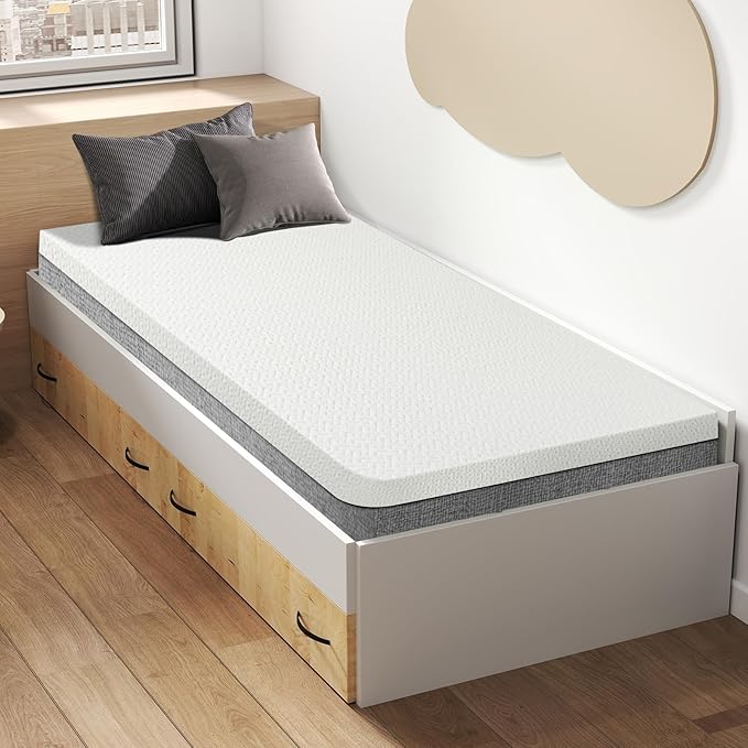 3 Inch Gel Memory Foam Mattress Topper Twin XL, Cooling Mattress Topper with Removable & Washable Cover, CertiPUR-US Certified