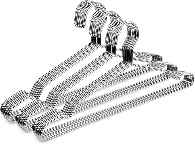 Fayleeko Wire Coat Hangers - Strong Heavy Duty Stainless Steel Metal Hangers, Ultra Thin Space Saving (30 Pack, 16.5 Inch) by Fayleeko