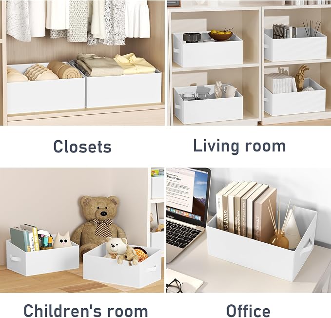 DIMJ Closet Storage Bins 8 Pack - Fabric Storage Baskets for Shelves, Large Clothes Organizers with Handles, Trapezoid Shelf Organization Storage Cubes for Purse, Toys, Books, Towel, Clothes - Image 8