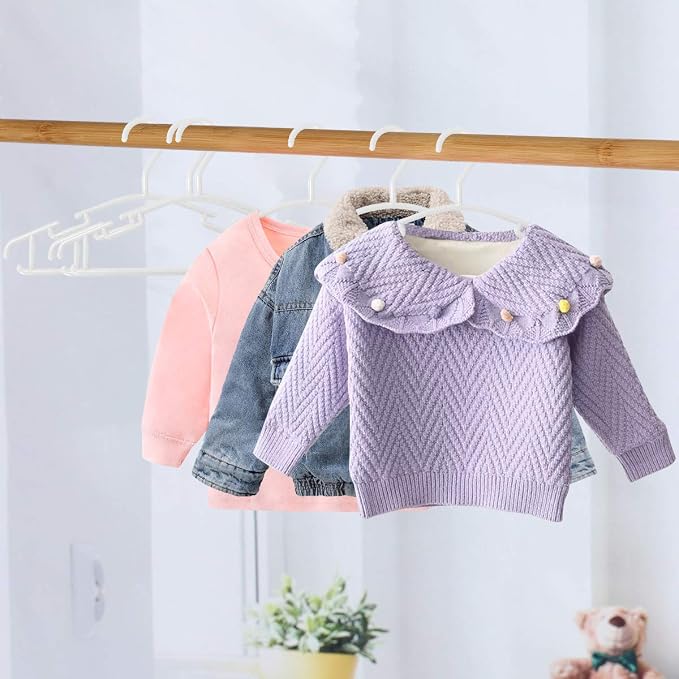 GoodtoU Baby Hangers 100Pack Kids Plastic Baby Clothes Hangers for Closet Small Children Infant Toddler Child, White - Image 6