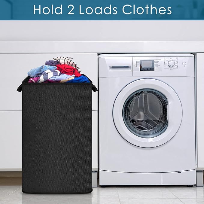SNIGJAT Large Laundry Hamper, Tall Laundry Hamper with Sturdy Handles, Hampers for Laundry, Rectangular Dirty Clothes Hamper for Bedroom, Extra Large Laundry Basket for Clothes Toys, 80 L - Image 2