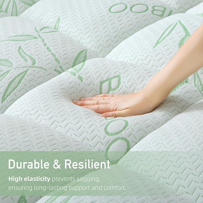 Extra Thick Mattress Topper TwinXL Size, Waterproof Soft Viscose Derived from Bamboo, Pillow Top Mattress Pad, Mattress Cover 1000GSM Filling with Deep Pocket for Back Pain Relief