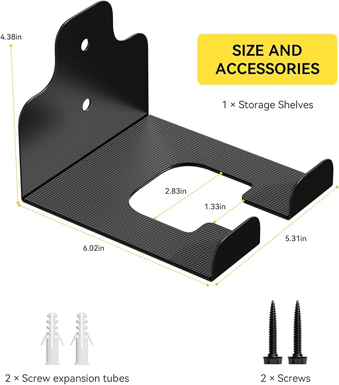JNIHEEP Garage Organizer Trimmer Rack, Garden Power Tool Hanger Weed Whackers Holder Wall Mounted for Grass Trimmer, Hedge Trimmer, Garage Trimmer, Garden Tools,3 Pack - Image 3