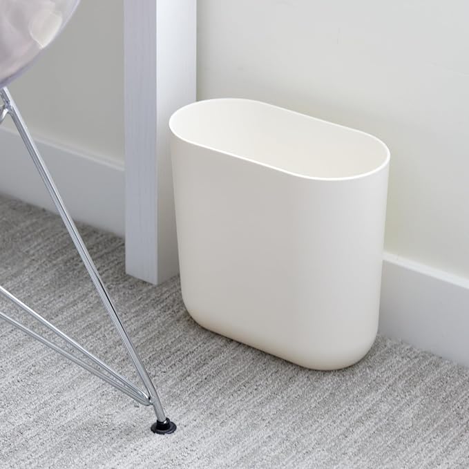 iDesign Small Slim Plastic Bathroom Trash Can, Garbage Can for Bedroom, Office, Desk, Dorm, Coconut White - Image 7