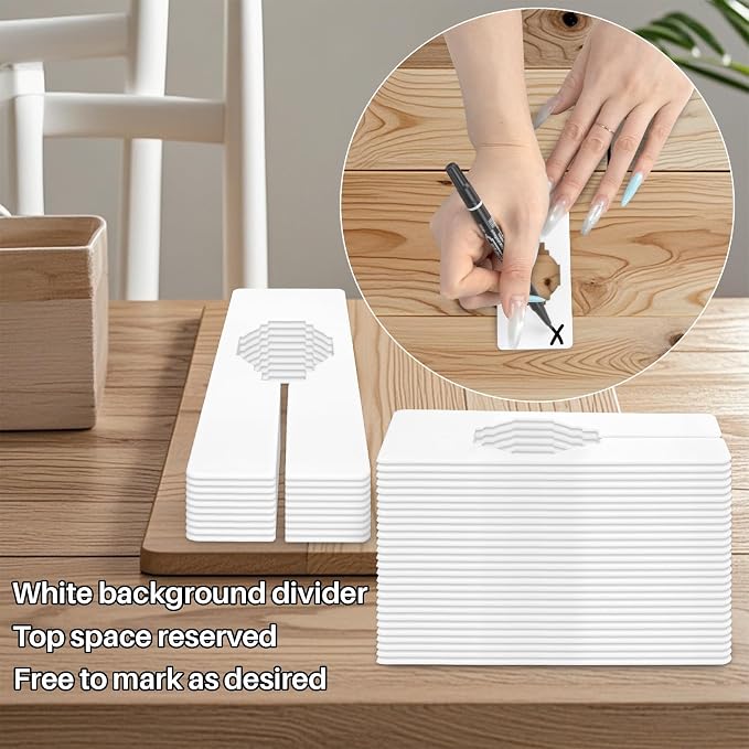 Sukh 30PCS Rectangular Closet Dividers - Plastic Closet Shelf Dividers For Clothes Organization Clothing Rack Tags Label for Wardrobe Retail Store Boutique Supplies Sturdy Durable No Burrs (White) - Image 5