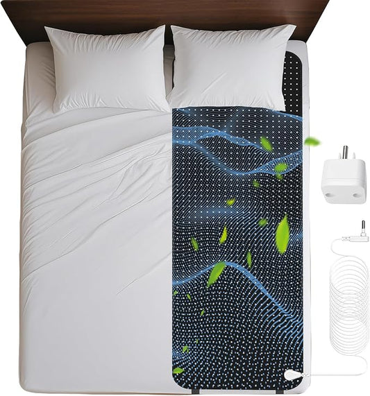 Grounding Mat for Bed, Grounding Mattress Cover Pad for Improve Sleep, Conductive Carbon Leatherette Earth Mat Grounding Pad (27 * 78inch)