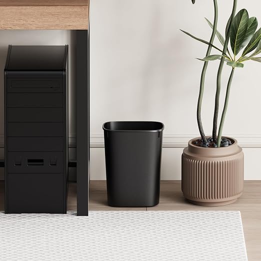 CEROELDA Small Bathroom Trash Can, 2.6 Gallon Slim Mini Garbage Can Small Trash Bin Plastic Waste Basket for Dorm Room, Bedroom, Office, Toilet (Black) - Image 4