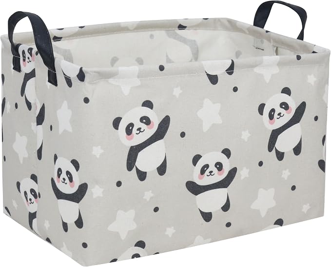 Kids Basket Panda Storage Bins for Girls Rectangular Baby Gift Baskets Cute Toy Storage Bin Box Organizer Book Shelf Basket Sports Balls Room Decor(Panda) by DDBASKET