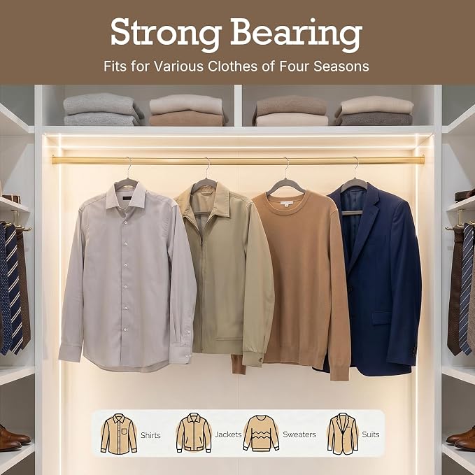 HOUSE DAY Taupe Velvet Hangers 60 Pack, Non Slip Clothes Felt Hanger Heavy Duty for Coat, Premium Slim Space Saving Suit Hangers for Closet Organizer, 360° Rotating Silver Hook - Image 7