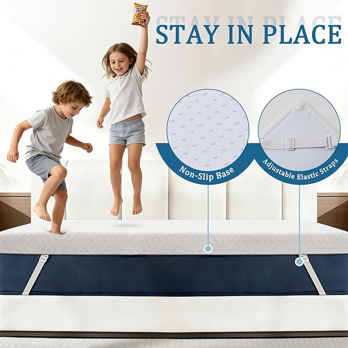 100% Waterproof Mattress Topper Twin Size Bed, 3 Inch Memory Foam Mattress Topper with Removable & Washable Cover, Soft Mattress Topper for Back Pain Relief High Density Foam