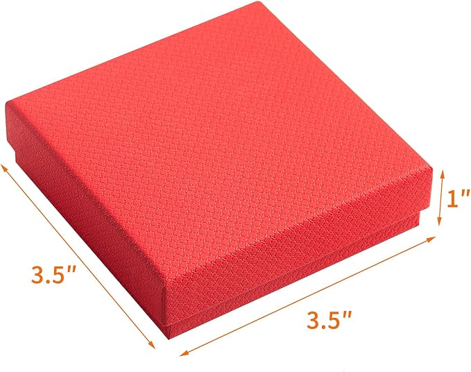 GEFTOL Jewelry Gift Boxes 96 Pack 3.5x3.5x1 Inch Cardboard Jewelry Boxes,Small Gift Boxes for Jewelry Earrings Necklaces Handmade Bangles Bracelets(Red) - Image 2