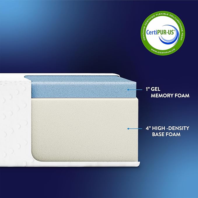 Best Price Mattress 5-Inch Full Gel Memory Foam Mattress, Medium Firm, Cooling Bed-in-a-Box for Kids & Adults