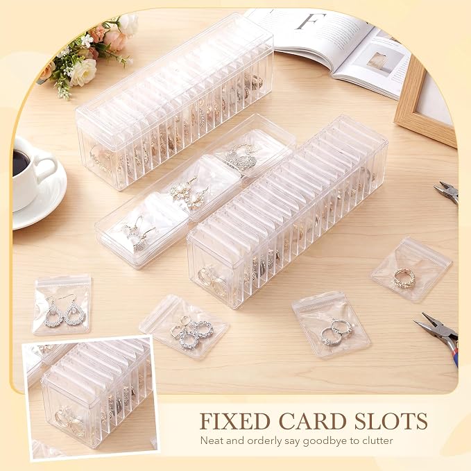 Kenning 84 Pcs Acrylic Jewelry Case Organizer, Clear Jewelry Organizers Holder with Portable Anti Tarnish Storage Bags for Rings, Earrings, Necklaces, Ideal Gifts for Women (Clear) - Image 5