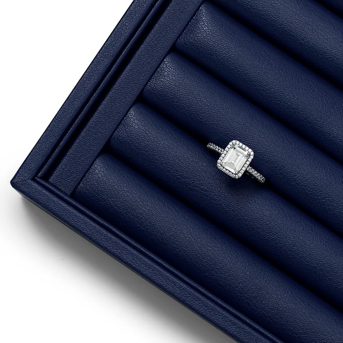 Oirlv Elegant Blue Ring Organizer Tray Stackable Jewelry Trays Jewelry Drawer Organizer Ring Earring Storage - Image 6