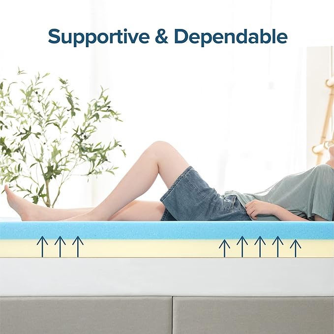 Sleep Master 4" Dual Support Gel Memory Foam Topper - Twin