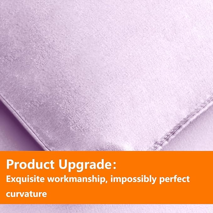TAIMIT Light Purple Queen Size Comforter Set - 7 Pieces, Bed in a Bag Bedding Sets with All Season Soft Quilted Warm Fluffy Reversible Comforter,Flat Sheet,Fitted Sheet,2 Pillow Shams,2 Pillowcases