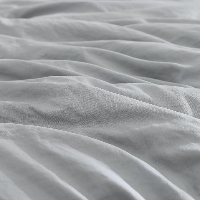 WRENSONGE Light Grey King Comforter Set, 7 Pieces Soft Microfiber King Size Comforter with Fitted Sheet, Flat Sheet, 2 Pillow Shams, and 2 Pillowcases- Warm King Bedding Set for All Season