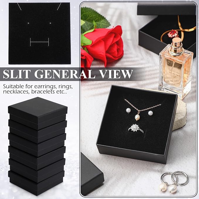 Batiyeer 36 Pcs Cardboard Jewelry Gift Boxes Jewelry Boxes Packaging Small Earring Gift Box with Lids for Necklace Ring Bracelet Party - Image 6