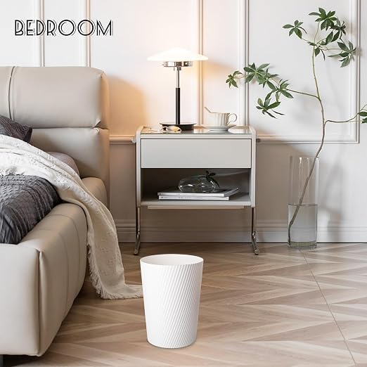 UUJOLY Small Trash Can Wastebasket Garbage Can Container Bins for Bathrooms, Laundry Room, Kitchens, Offices, Kids Rooms, Dorms (White, 3 Pack) - Image 5