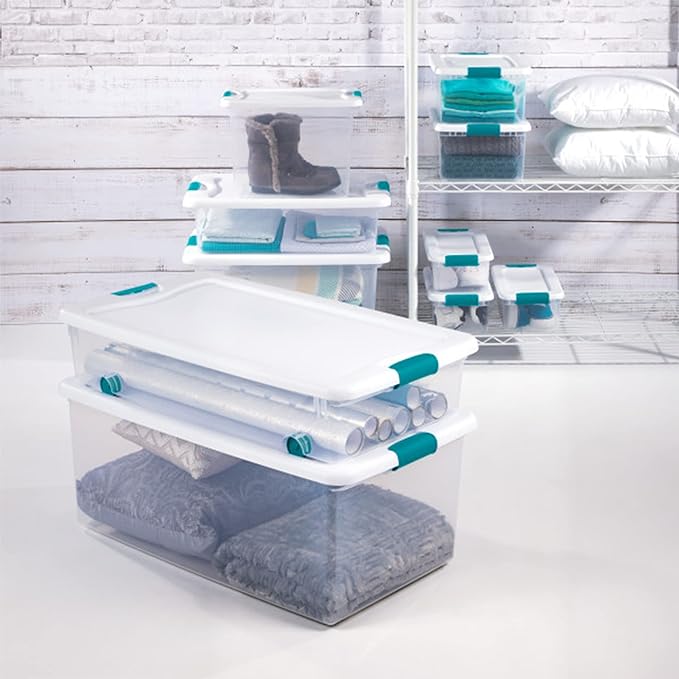 Latching Storage Box, See-Through Base, 32-Qt - Image 7