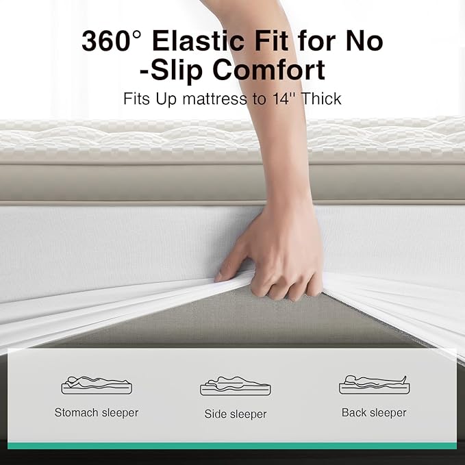 Novilla Twin Mattress Topper, Extra Thick Pillow Top - Overfilled Hotel Luxury Mattress Pad Cover for Back Pain Relief, Breathable Fluffy Down Alternative Fill, 8-21” Deep Pocket, Oatmeal