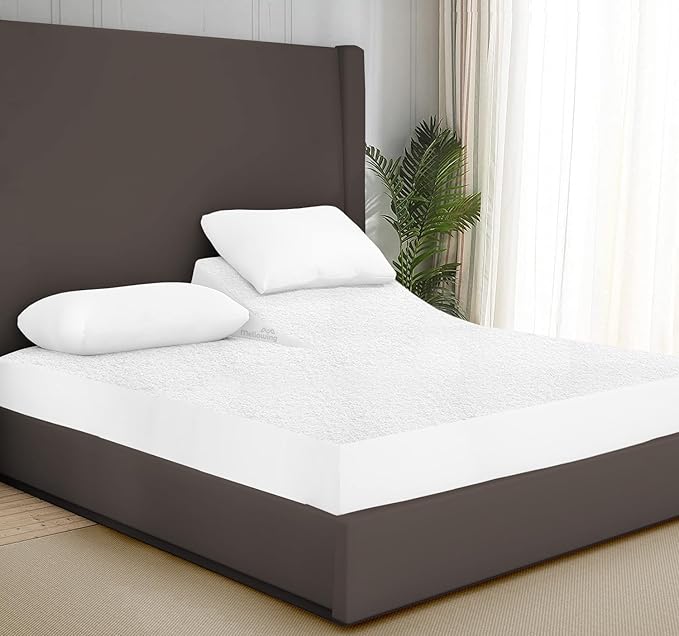 100% Terry Cotton Split Top King 34" Mattress Protector for Adjustable Bed- Flex Mattress Cover Ultra Soft Durable Waterproof Breathable Machine Washable Fitted Sheet Fits up to 15'' Deep Pocket