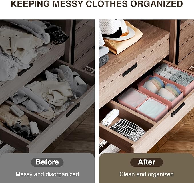 DIMJ Drawer Organizer Clothes 15 Pack - Foldable Dresser Organizer for Nursery, Bedroom, Closet - Pink Dividers for Baby Clothes, Underwear, Clothing, Sock, Belt, Tie - Image 6