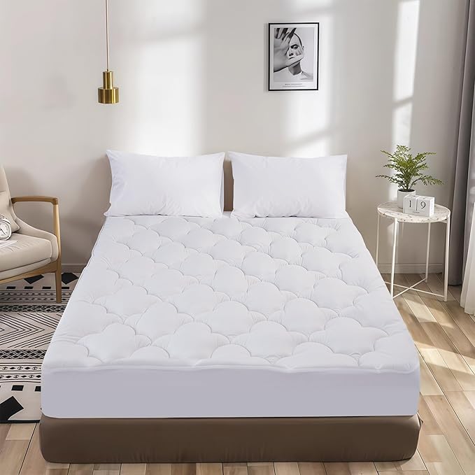 Mattress Topper Full Size Pillow Top - Extra Thick Padded Mattress Pad & Protector, Breathable Fitted Deep Pocket 8-21, Ultra Soft & Supportive