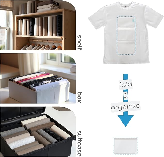 7 Pcs PLIIO Medium Filers, Foldable Clothes Organizer, Space-Saving Closet and Suitcase solution, Wrinkle-Free Storage Solution for Home and Travel, Wardrobe Organizer and Clothes Folder - Image 3